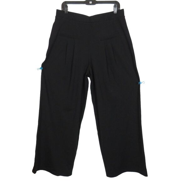 OGL Bamboo Blend Ponte Wide Leg Drapey Pull On Pants Black Size Large - Picture 2 of 11